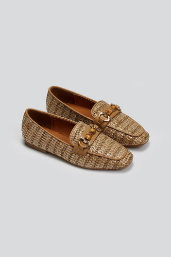Loafers από ψάθα με πλεκτό σχέδιο Xti 143802 - Τάουπε - thefashionproject.gr - Xti Footwear