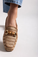 Loafers από ψάθα με πλεκτό σχέδιο Xti 143802 - Τάουπε - thefashionproject.gr - Xti Footwear