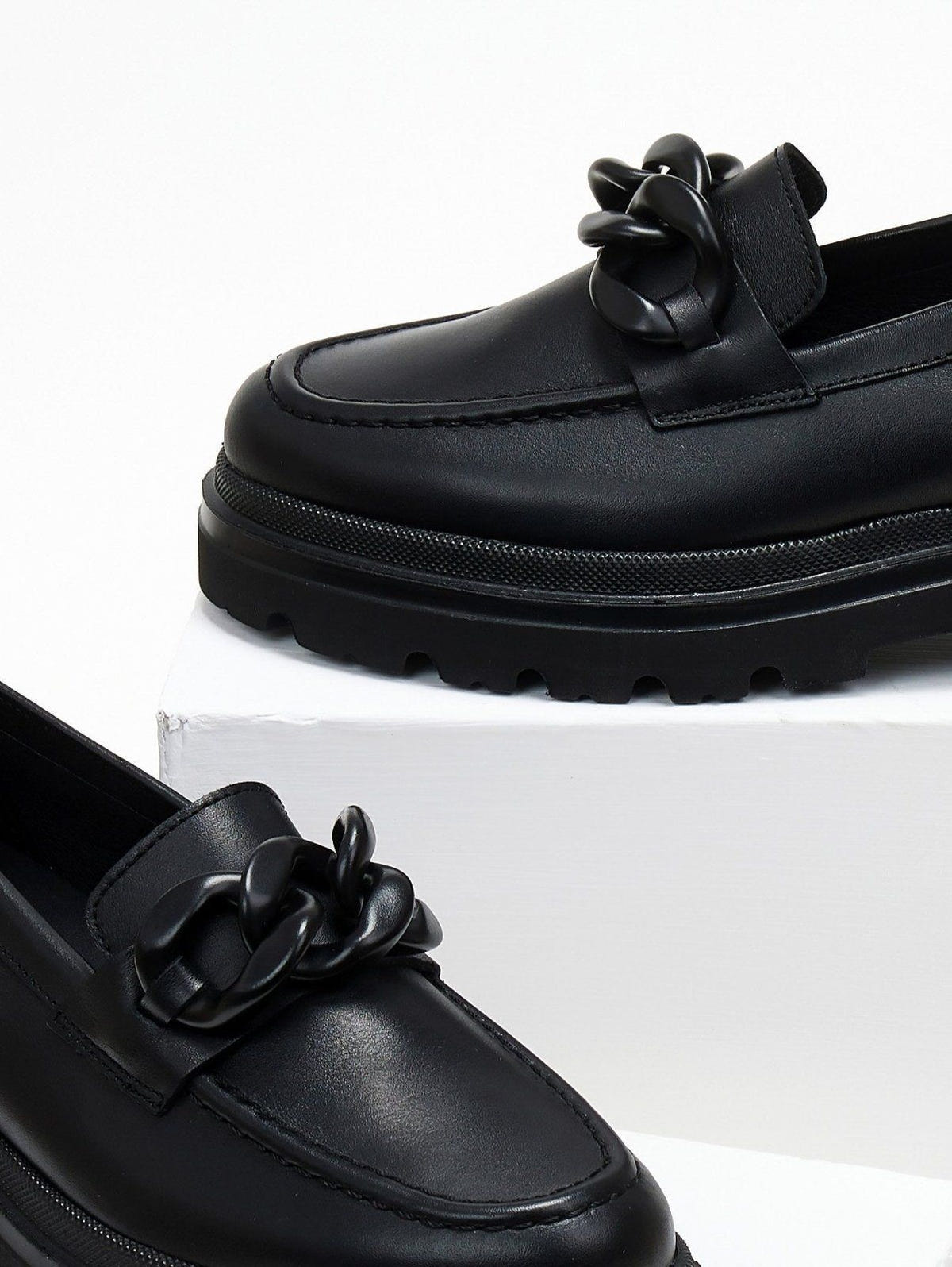 Loafers chunky δερμάτινα Ragazza 0186 - Μαύρο - thefashionproject.gr - RAGAZZA