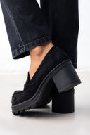 Loafers chunky suede - Μαύρο - thefashionproject.gr - Ideal shoes