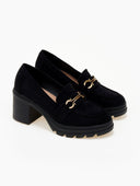 Loafers chunky suede - Μαύρο - thefashionproject.gr - Ideal shoes