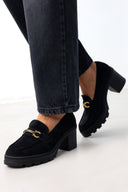 Loafers chunky suede - Μαύρο - thefashionproject.gr - Ideal shoes