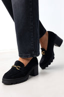 Loafers chunky suede - Μαύρο - thefashionproject.gr - Ideal shoes
