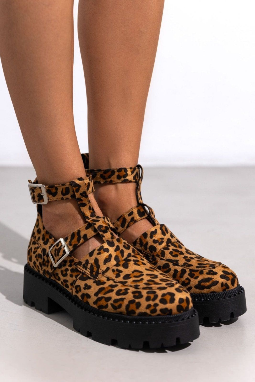 Loafers chunky suede με print TFP - Leopard - thefashionproject.gr - TFP