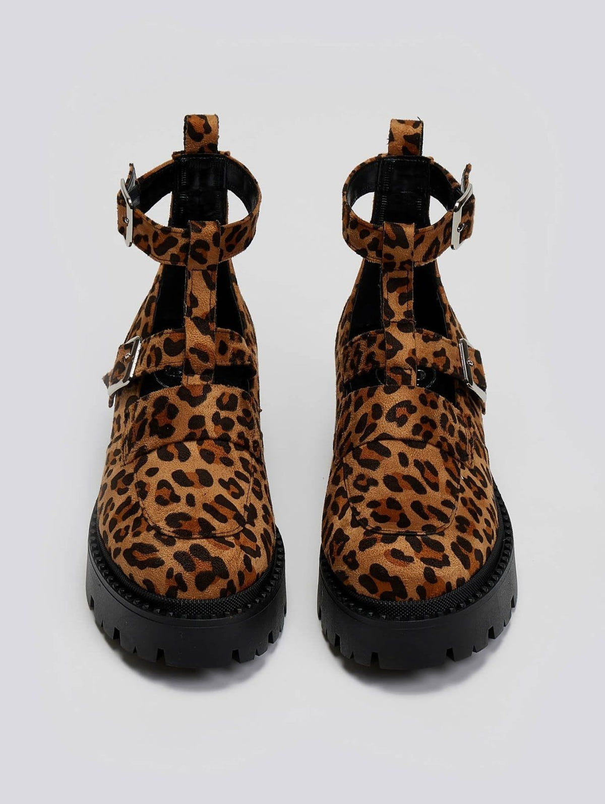 Loafers chunky suede με print TFP - Leopard - thefashionproject.gr - TFP