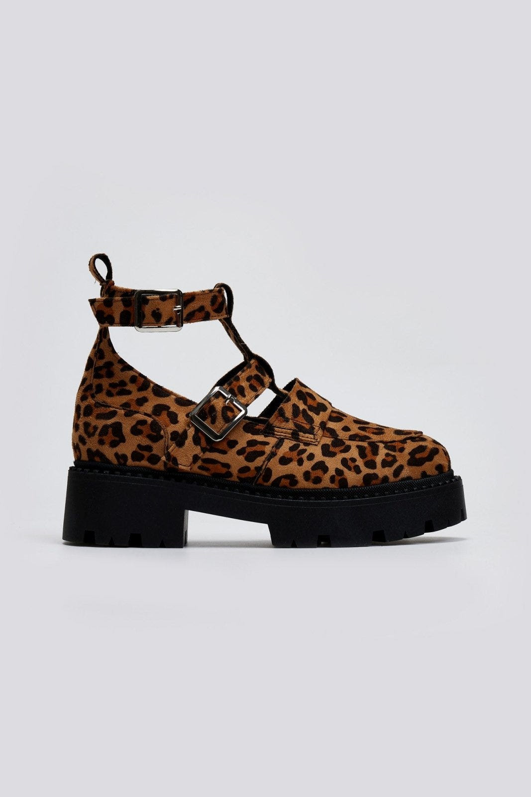 Loafers chunky suede με print TFP - Leopard - thefashionproject.gr - TFP