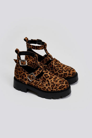 Loafers chunky suede με print TFP - Leopard - thefashionproject.gr - TFP