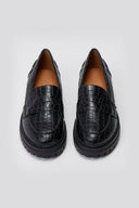 Loafers Croc Embossed - Black Croc - thefashionproject.gr - Bellucci