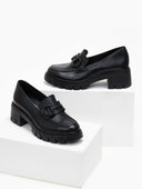 Loafers δερμάτινα chunky με αγκράφα Ragazza 0756 - Μαύρο - thefashionproject.gr - RAGAZZA
