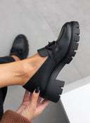 Loafers δερμάτινα chunky με αγκράφα Ragazza 0756 - Μαύρο - thefashionproject.gr - RAGAZZA