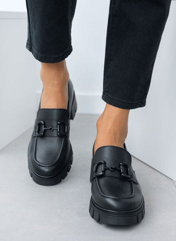 Loafers δερμάτινα chunky με αγκράφα Ragazza 0756 - Μαύρο - thefashionproject.gr - RAGAZZA