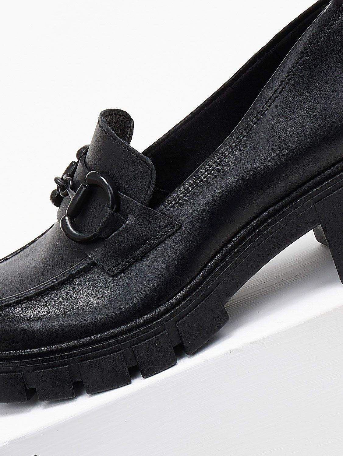 Loafers δερμάτινα chunky με αγκράφα Ragazza 0756 - Μαύρο - thefashionproject.gr - RAGAZZA