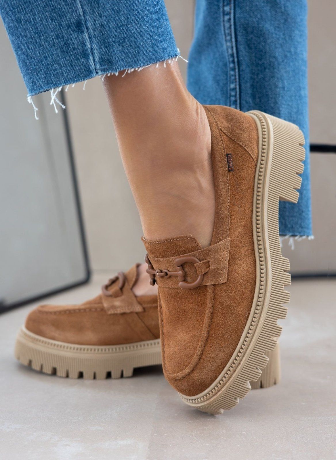 Loafers δερμάτινα chunky Ragazza 0307 - Ταμπά - thefashionproject.gr - RAGAZZA