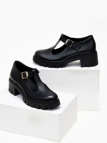 Loafers δερμάτινα Mary Janes Ragazza 0759 - Μαύρο - thefashionproject.gr - RAGAZZA