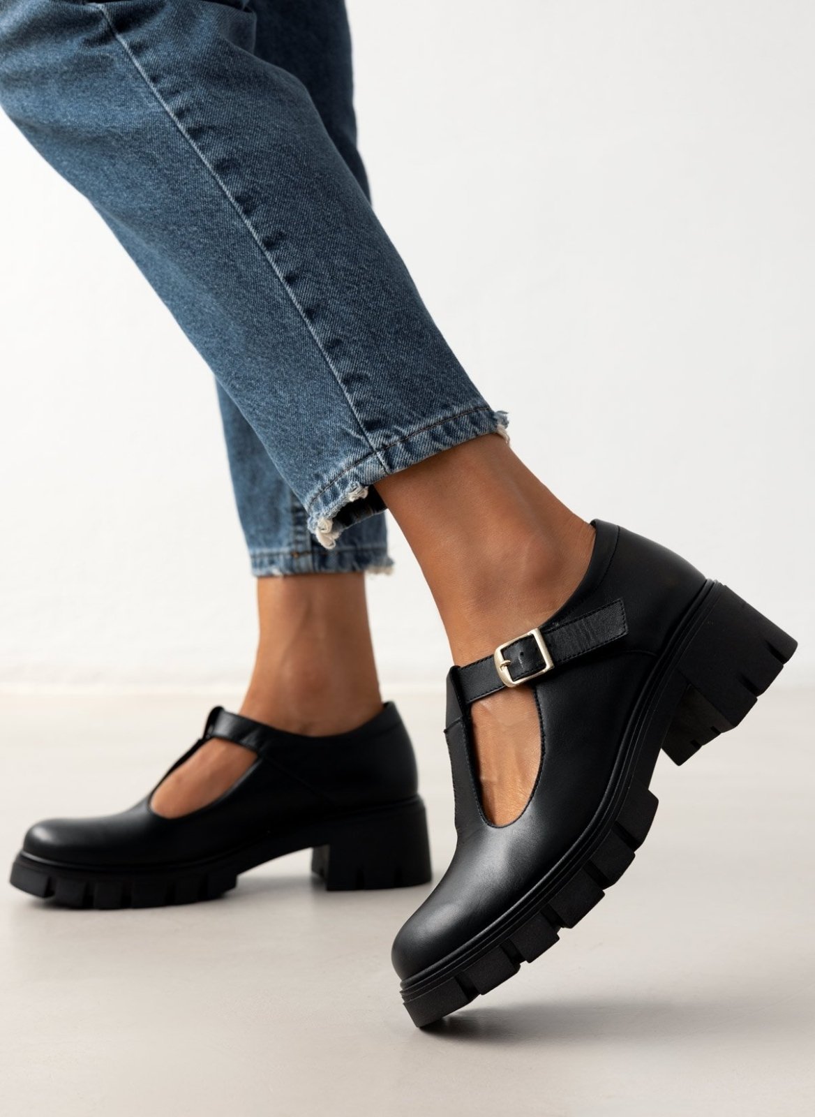 Loafers δερμάτινα Mary Janes Ragazza 0759 - Μαύρο