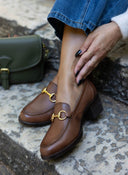 Loafers δερμάτινα με μεταλλική λεπτομέρεια Ragazza 0465 - Α - Καφέ - thefashionproject.gr - RAGAZZA
