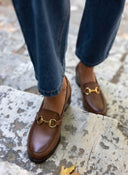 Loafers δερμάτινα με μεταλλική λεπτομέρεια Ragazza 0465 - Α - Καφέ - thefashionproject.gr - RAGAZZA