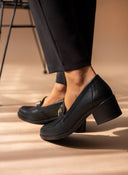 Loafers δερμάτινα με μεταλλική λεπτομέρεια Ragazza 0465 - Α - Μαύρο - thefashionproject.gr - RAGAZZA