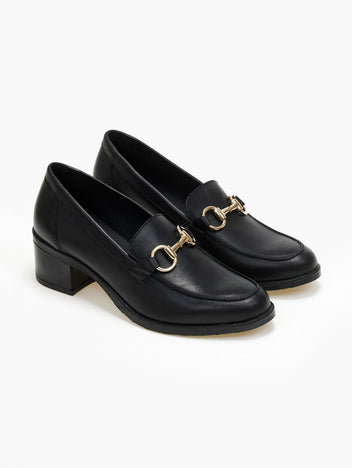 Loafers δερμάτινα με μεταλλική λεπτομέρεια Ragazza 0465 - Α - Μαύρο - thefashionproject.gr - RAGAZZA