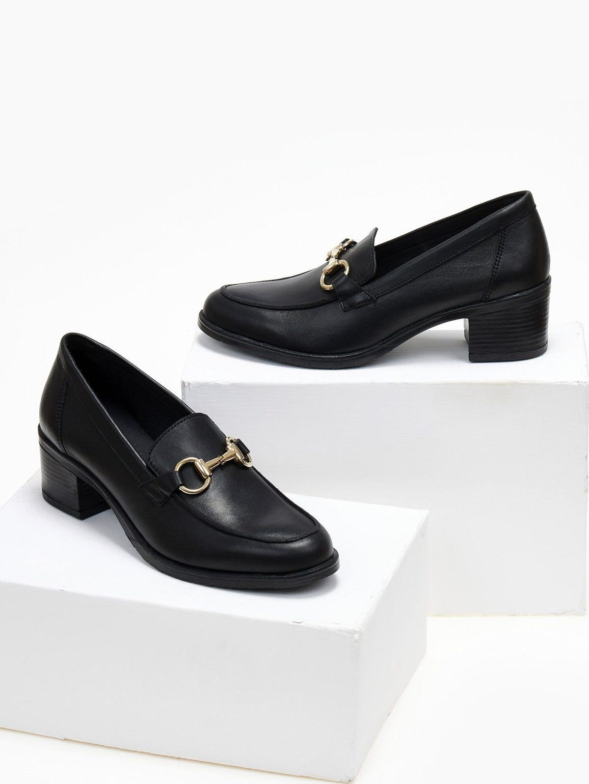 Loafers δερμάτινα με μεταλλική λεπτομέρεια Ragazza 0465 - Α - Μαύρο - thefashionproject.gr - RAGAZZA