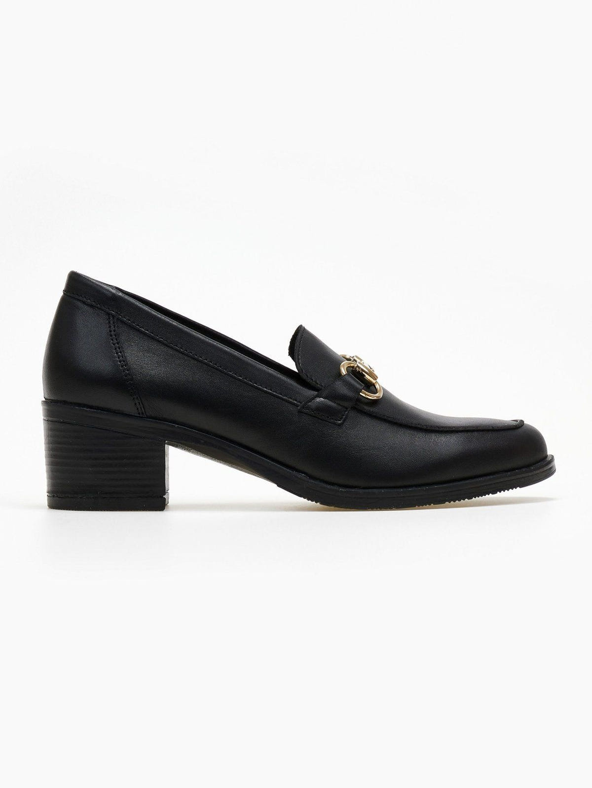 Loafers δερμάτινα με μεταλλική λεπτομέρεια Ragazza 0465 - Α - Μαύρο - thefashionproject.gr - RAGAZZA