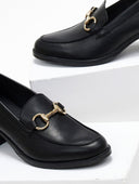 Loafers δερμάτινα με μεταλλική λεπτομέρεια Ragazza 0465 - Α - Μαύρο - thefashionproject.gr - RAGAZZA