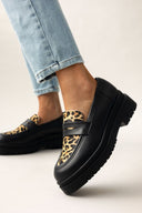 Loafers δερμάτινα με ponyskin TFP - Leopard - thefashionproject.gr - TFP