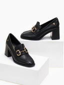 Loafers δερμάτινα με τακούνι Carmela 161127 - Μαύρο - thefashionproject.gr - CARMELA