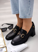 Loafers δερμάτινα με τακούνι Carmela 161127 - Μαύρο - thefashionproject.gr - CARMELA