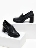 Loafers δερμάτινα με τακούνι Ragazza 061 - Μαύρο - thefashionproject.gr - RAGAZZA