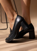 Loafers δερμάτινα με τακούνι Ragazza 061 - Μαύρο - thefashionproject.gr - RAGAZZA