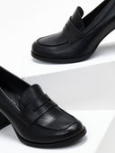Loafers δερμάτινα με τακούνι Ragazza 061 - Μαύρο - thefashionproject.gr - RAGAZZA