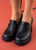 Loafers δερμάτινα με τακούνι Ragazza - Μαύρο - thefashionproject.gr - RAGAZZA