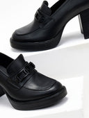 Loafers δερμάτινα με τακούνι Ragazza - Μαύρο - thefashionproject.gr - RAGAZZA