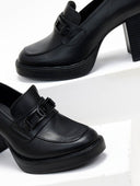 Loafers δερμάτινα με τακούνι Ragazza - Μαύρο - thefashionproject.gr - RAGAZZA