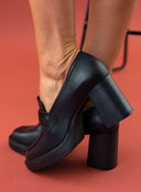 Loafers δερμάτινα με τακούνι Ragazza - Μαύρο - thefashionproject.gr - RAGAZZA