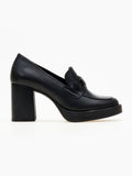 Loafers δερμάτινα με τακούνι Ragazza - Μαύρο - thefashionproject.gr - RAGAZZA
