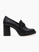 Loafers δερμάτινα με τακούνι Ragazza - Μαύρο - thefashionproject.gr - RAGAZZA