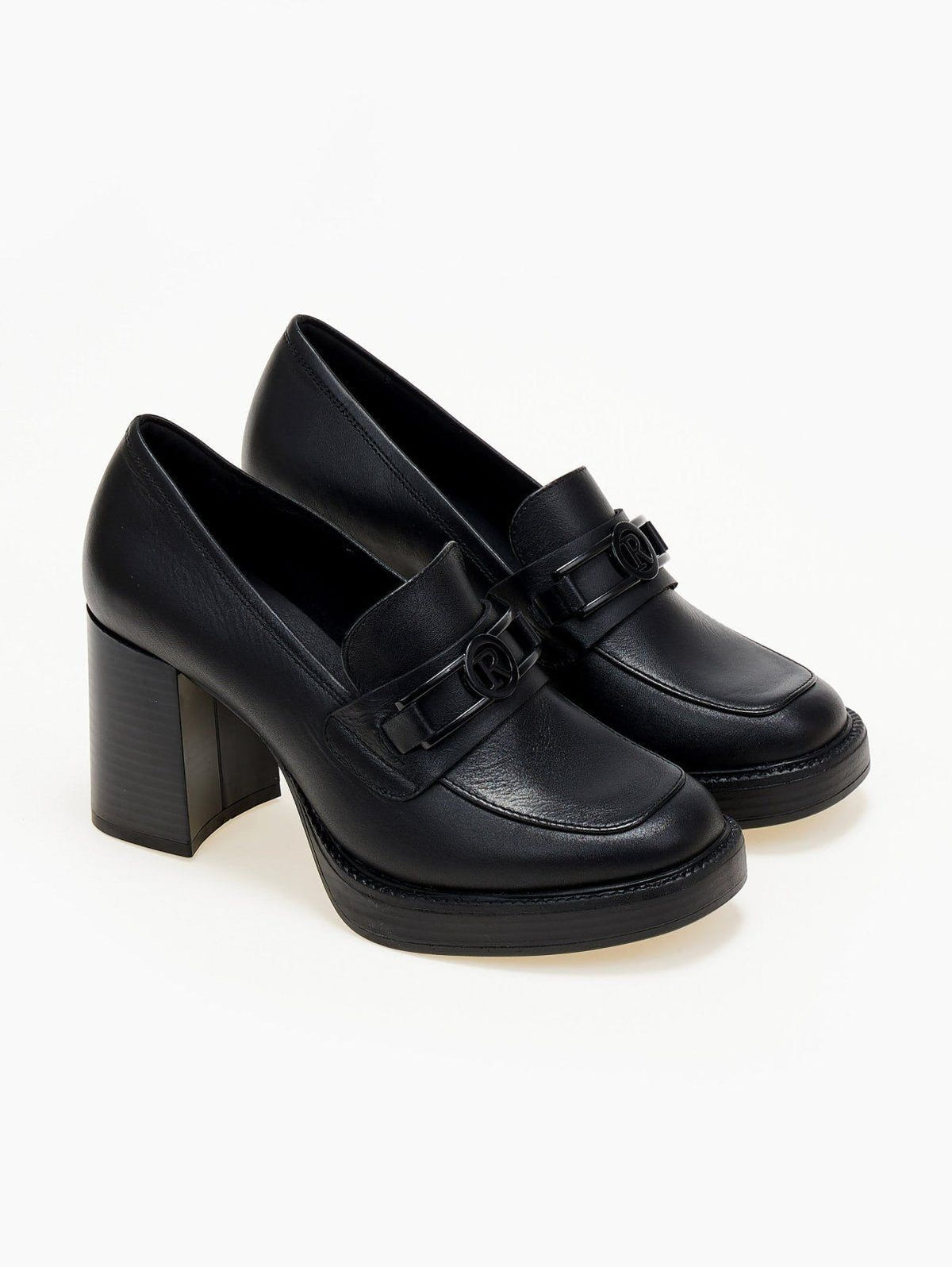 Loafers δερμάτινα με τακούνι Ragazza - Μαύρο - thefashionproject.gr - RAGAZZA