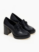 Loafers δερμάτινα με τακούνι Ragazza - Μαύρο - thefashionproject.gr - RAGAZZA