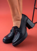 Loafers δερμάτινα με τακούνι Ragazza - Μαύρο - thefashionproject.gr - RAGAZZA