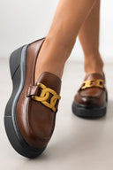 Loafers flatforms με αγκράφα - Ταμπά - thefashionproject.gr - La Coquette