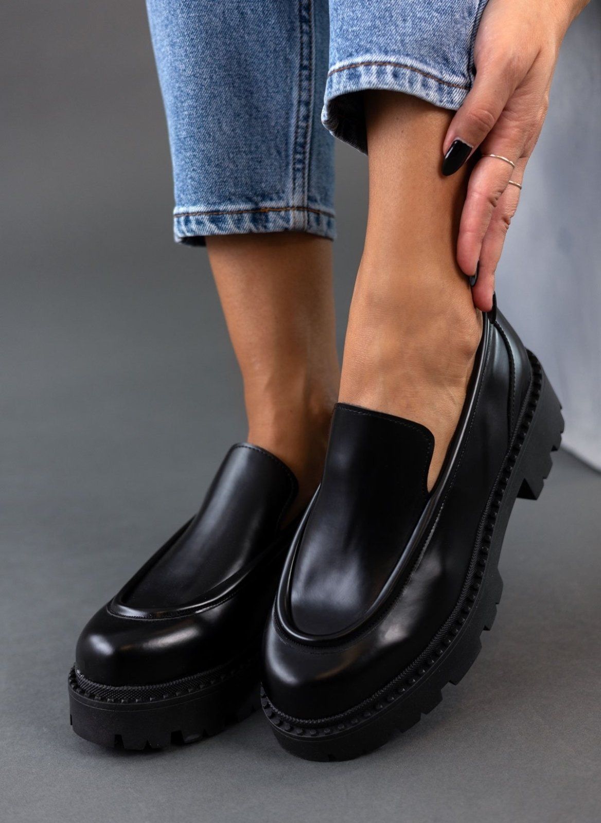 Loafers φλωρεντίκ με chunky σόλα TFP - Μαύρο - thefashionproject.gr - TFP