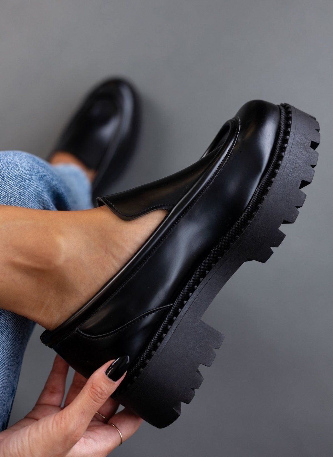 Loafers φλωρεντίκ με chunky σόλα TFP - Μαύρο - thefashionproject.gr - TFP