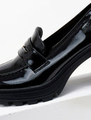 Loafers λουστρίνι με τακούνι - Μαύρο - thefashionproject.gr - Ideal shoes