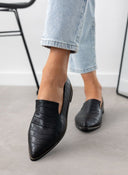 Loafers μυτερά με ανάγλυφο pattern Estil - Μαύρο - thefashionproject.gr - Estil
