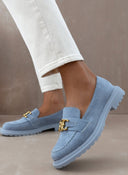 Loafers suede με μεταλλικό στοιχείο Erynn - Γαλάζιο - thefashionproject.gr - ERYNN