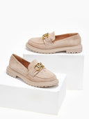 Loafers suede με μεταλλικό στοιχείο Erynn - Τάουπε - thefashionproject.gr - ERYNN