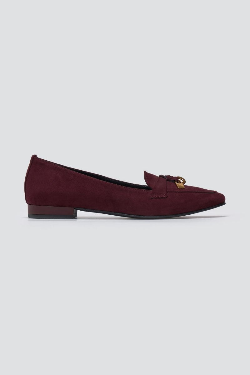 Loafers Suede Metal Bit TFP - Bordeaux Suede - thefashionproject.gr - TFP