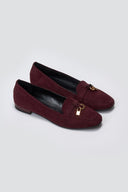 Loafers Suede Metal Bit TFP - Bordeaux Suede - thefashionproject.gr - TFP